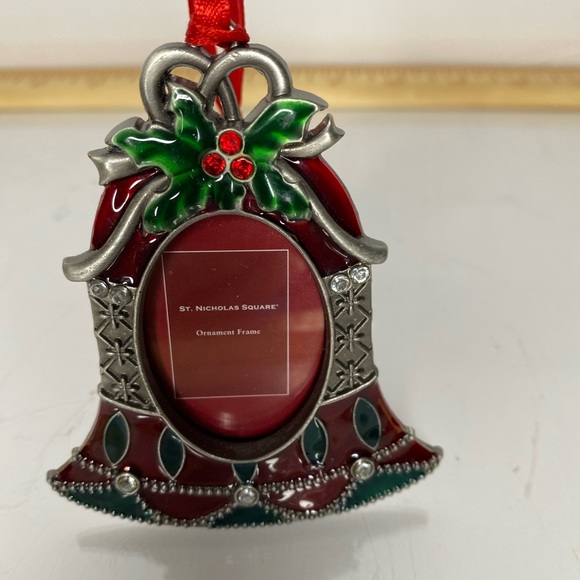 Christmas Photo Frame St Nicholas Square Wreath Enamel Red gems - Picture 4 of 6